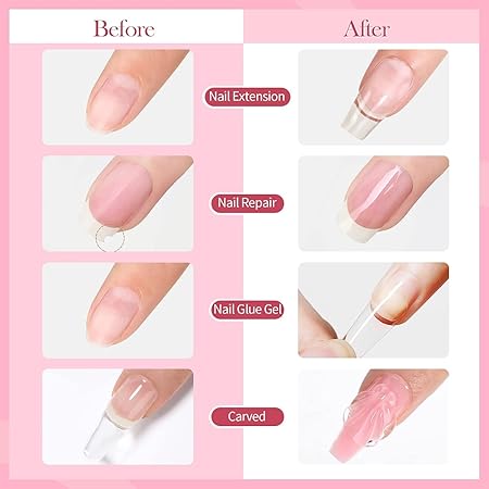 GV394 THR3E STROKES Solid Builder Nail Extension & Sculpture Gel, 15ML for Acrylic Nails, Rhinestones & 3D Molds - Pink (UV/LED LAMP REQUIRED)
