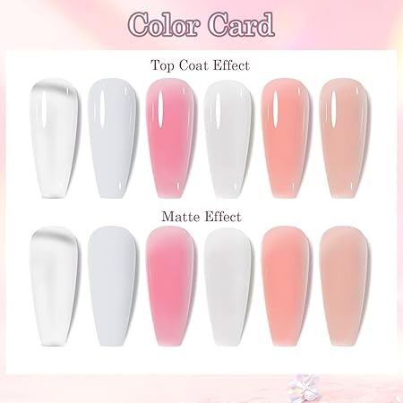 GV406 THR3E STROKES Poly Nail Gel Extension Kit for Builder Gel Nail Art Kit Nail Extension Set (Set of 12) (WHITE CLEAR)