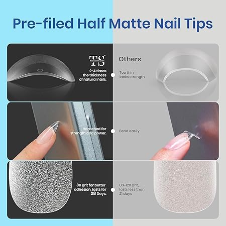 GV477 THR3E STROKES Gel Extension Kit for UV Nail Art - Easy DIY Tips Decoration at Home - Gift for Women (GEL X HALF MATTE KIT A112)