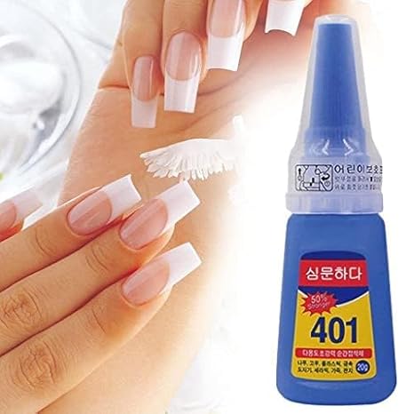 GV515 THR3E STROKESS Nail Glue - Super Glue Stronger For Artificial Or Fake Nails,Nail Art 20g - Bottle 401 Rapid Fix Handmade Adhesive Quick Dry (clear, pack of 1)