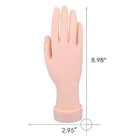 GV523 INOG Nail Training Hand Flexible Soft Practice Plastic Mannequin Hand Nail Art Trainer Manicure Practice Hand Tool