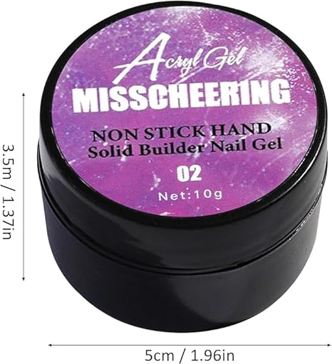 GV537 INOG Solid Builder Gel for Nails, Aurora Shimmer Hard Gel for Nail Extension, Non-Sticky Hand 3D Carving Sculpture Gel with Silicone Pen Decoration Mold for DIY Nail Art Home Salon (Aurora Purple)