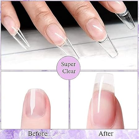 GV541 INOG Builder Nail Gel Kit - Nail Extension Gel Set Nail Strengthen Nail Art Manicure Set with 100PCS Nail Forms and Acrylic Nail Brush with Nail Filer (Clear)