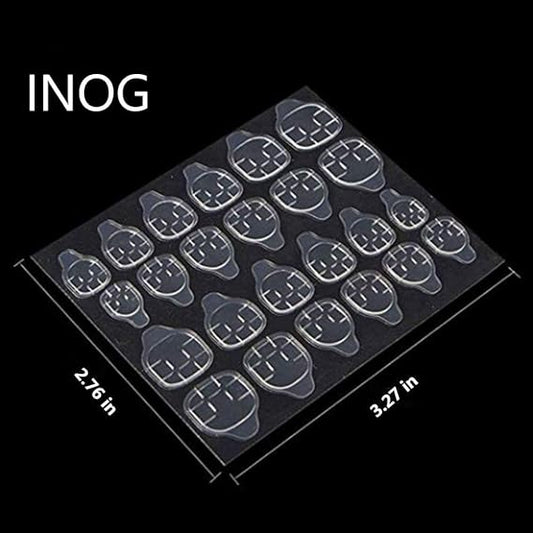 GV544 INOG 10 Sheet(240Pcs)Double-Sided Nail Tab Self-Adhesive Sticker, False Nail Glue Jelly Gel Tape Adhesive Tabs Nail Glue Transparent Flexible Adhesive Fake Nails Tabs Sticker, 11 Cm, 5 Cm