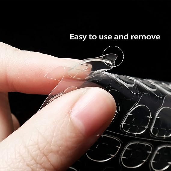 GV544 INOG 10 Sheet(240Pcs)Double-Sided Nail Tab Self-Adhesive Sticker, False Nail Glue Jelly Gel Tape Adhesive Tabs Nail Glue Transparent Flexible Adhesive Fake Nails Tabs Sticker, 11 Cm, 5 Cm