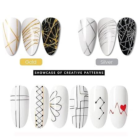 GV566 INOG Spider Gel, New Upgraded Matrices Spider Gel with 3pcs Nail Art Brushes,Nail Art Nail Designs Gel Paint Wire Drawing Gel Polish for Line (Gold Silver)