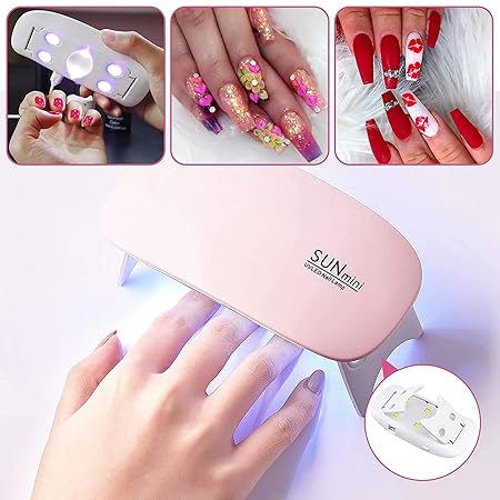 GV579 INOG Acrylic Nail Kit Nail Art Tool for Beginners and Professional, Nail Clipper, Fake Nail Tips, LED Nail Lamp, Polygel Brush, Nail File, Dotting tool, Nail Stickers For Nails Extension Kit