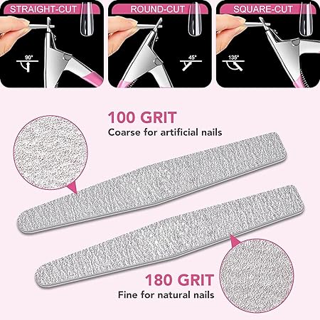 GV579 INOG Acrylic Nail Kit Nail Art Tool for Beginners and Professional, Nail Clipper, Fake Nail Tips, LED Nail Lamp, Polygel Brush, Nail File, Dotting tool, Nail Stickers For Nails Extension Kit