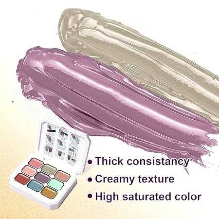 GV745 THR3E STROKES Solid Cream GelPolish Set, 9 Colors Pudding Gel Nail Polish Palette with Nail Brush, Nude Pink Orange Red Solid Gel Polish Nail Art Kit Soak Off Portable Gift for Girls/Friend DIY Home (F)