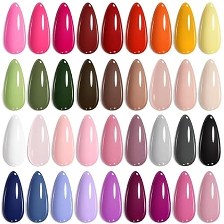 GV777 THR3E STROKES 36 Colors Nail Art GelPaint Kit, 40PCS Gel Nail Polish Set,With Top Coat , Base Coat Gel Nail Polish with NailBrush for DIY NailArt Design, NailArt GelPolish for DIY At Home