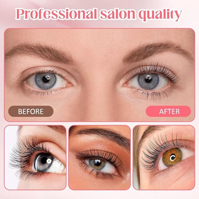 GV781 Professional Salon Semi-Permanent Curling Eyelash Perm Kit with Lash Shields, Eye Gel Pads and Brushes