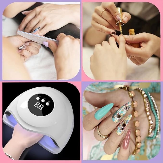 GV664 UV Gel Nail Lamp 72W – Professional Gel Nail Dryer with Auto Sensor & 3 Timers LCD Display