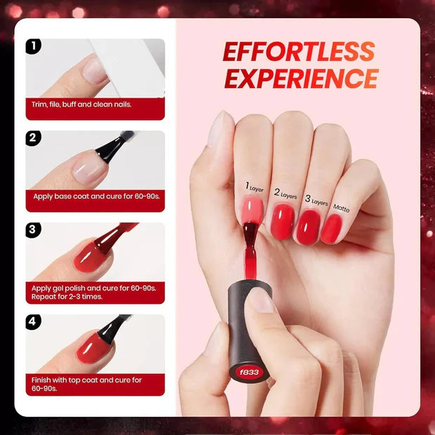 GV950 Vayve Scarlette Gel Polish Set – Solid and Glitter 6 Red Shades
