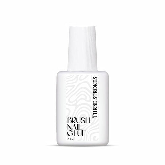 GV1077 THR3E STROKES Brush Nail Glue 20g | Super Strong Hold | Fast Drying | Long Lasting 28 Days | For Press On Nails, Nail Tips & Nail Art | Professional Brush On Nail Adhesive
