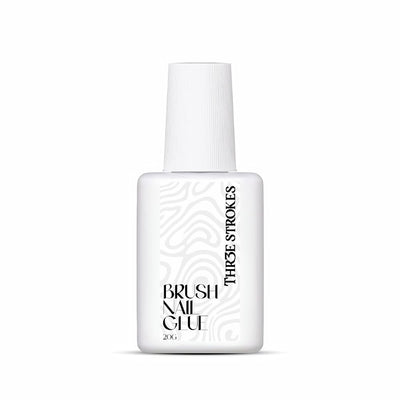 GV1077 THR3E STROKES Brush Nail Glue 20g | Super Strong Hold | Fast Drying | Long Lasting 28 Days | For Press On Nails, Nail Tips & Nail Art | Professional Brush On Nail Adhesive
