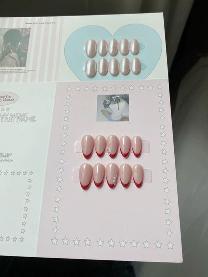 GV981 Nail Display Card for Press-On Nails – Cute Bow Design Nail Presentation Board for Nail Sets Mix Pattern