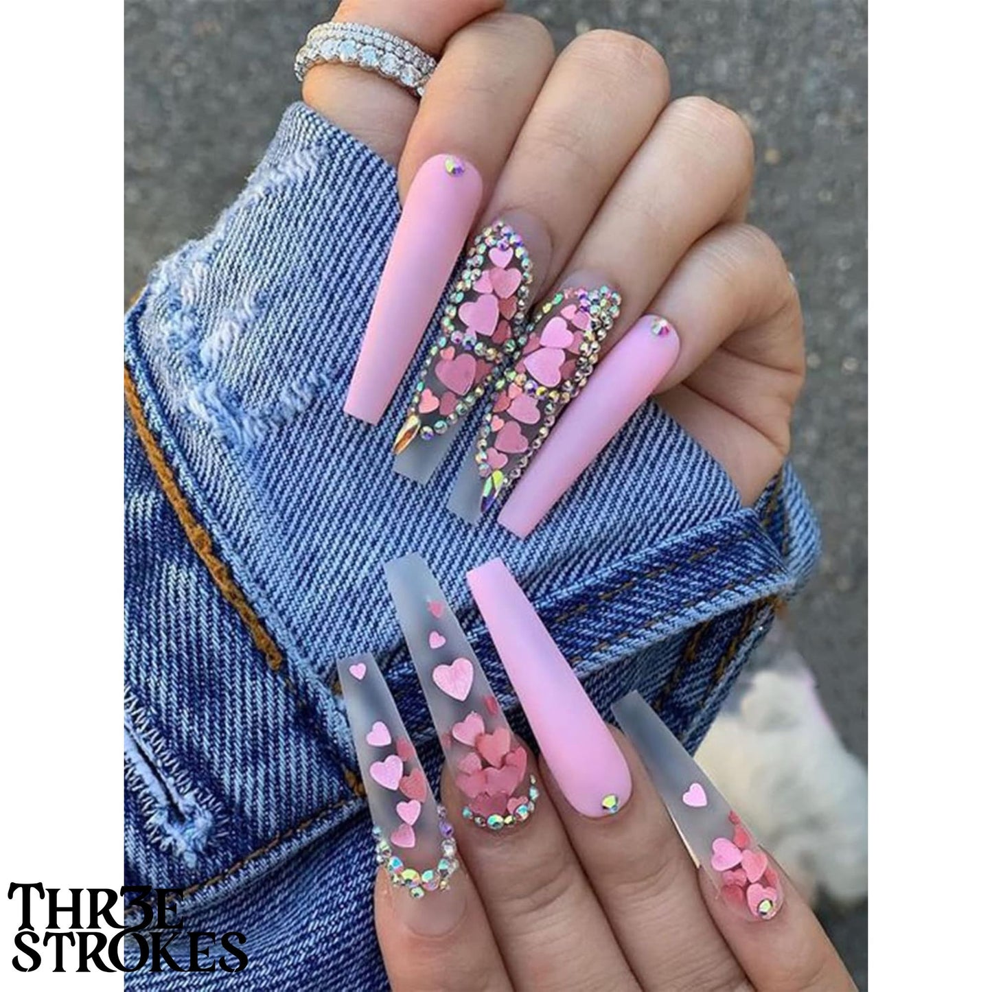 GV167 THR3E STROKES 12 Grids Holographic Nail Glitter, Wsimily Butterfly Flower Heart Rabbit Pink Gold Nail Art Sequins Glitter for Acrylic Nails Design Paillettes Shining Flake Glitter Valentine's Day Nail Decoration (D41)