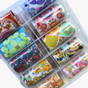 GV918 10pcs Mandala Nail Foil Transfer Set – Boho Floral & Paisley Nail Art Foils with Storage Box for Gel Polish & DIY Manicure