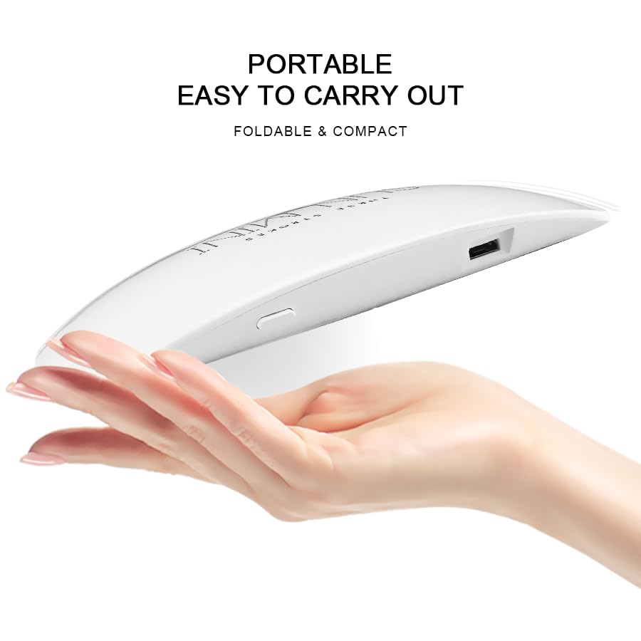 GV88 THR3E STROKES UV LED Nail Lamp, Mini UV Light for Gel Nails, 6W USB Portable Fast Drying Gel Polish Curing Light 60S Timer Professional Nail Dryer Manicure Kit for Nail Salon Home DIY