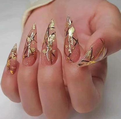 GV32 THR3E STROKES Soft Gel Nail Tips, Full Cover Clear Soft Nail Tips for Artificial False Nails Extension Nail Salons DIY Nail Art with Box, 550PCS (MEDIUM STILETTO N9)