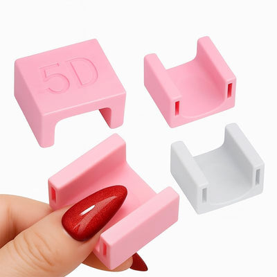 GV893 THR3E STROKES 5D Nail Magnet Tool for Cat Eye Gel Polish – Non-Slip Finger Stand, Strong Magnet Nail Art Manicure Tool for DIY & Salon (MIX COLOR) (5D BOX)
