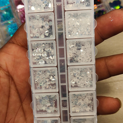 GV 801 12-Color Clear Iridescent Nail Art Glitter Set – Hearts, Stars, Mix Shapes for Gel, Acrylic & DIY Nails