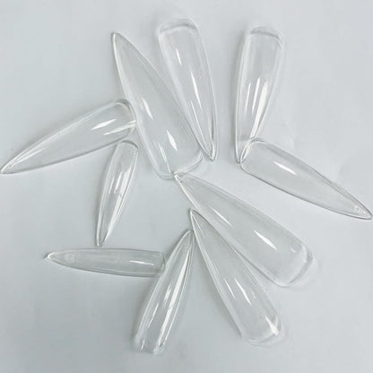 GV27 THR3E STROKES Soft Gel Nail Tips, Full Cover Clear Soft Nail Tips for Artificial False Nails Extension Nail Salons DIY Nail Art with Box, 440PCS (LONG STILETTO N11)