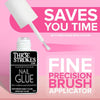 GV52 THR3E STROKES Super Strong Nail Glue For Nail Tips, Acrylic Nails and Press On Nails 5ML Nail Bond Brush On Nail Glue Long Lasting Nail Glue For Acrylic Nails Fake Nails Tips Nail Glue Gel