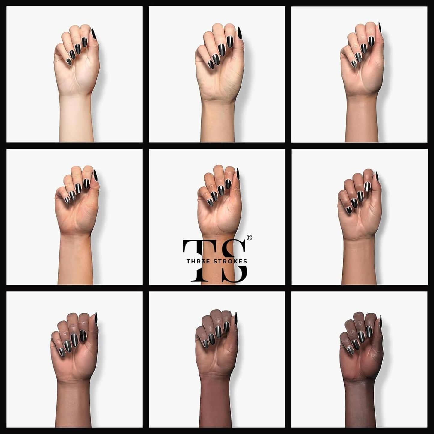 GV18 THR3E STROKES Liner Nail Art Gel Polish,Black Painted Gel Nail Design Polish 1 Bottle Soak off Curing Requires 8ml Build in Thin Brush for Classical Home Salon Diy Nail French Manicure Painting (Black)