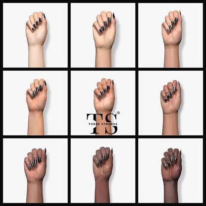 GV18 THR3E STROKES Liner Nail Art Gel Polish,Black Painted Gel Nail Design Polish 1 Bottle Soak off Curing Requires 8ml Build in Thin Brush for Classical Home Salon Diy Nail French Manicure Painting (Black)