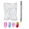 GV120 4 Claws Nail Sponge Metal Grabber with 100 Pcs Mini Replaceable Nail Sponges Blocks for Ombre Nail Art Sponges Nail Art Tools for Nail Supplies Nail Accessories (CUBE + PICKER)