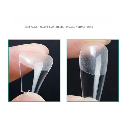 GV26 THR3E STROKES Soft Gel Nail Tips, Full Cover Clear Soft Nail Tips for Artificial False Nails Extension Nail Salons DIY Nail Art with Box, 550PCS (SHORT STILETTO N13)