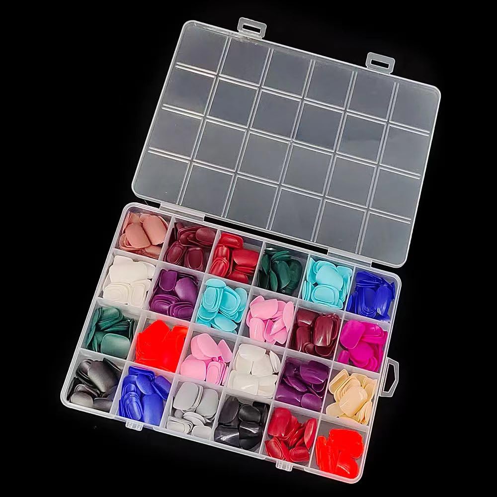 GV117 THR3E STROKES 24Pack Short Press On Nails, 576Pcs Short Round Press On Nails, Short Matte Press On Nails, Short Glossy Press On Nails, Short Fake Nails