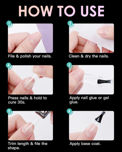GV26 THR3E STROKES Soft Gel Nail Tips, Full Cover Clear Soft Nail Tips for Artificial False Nails Extension Nail Salons DIY Nail Art with Box, 550PCS (SHORT STILETTO N13)