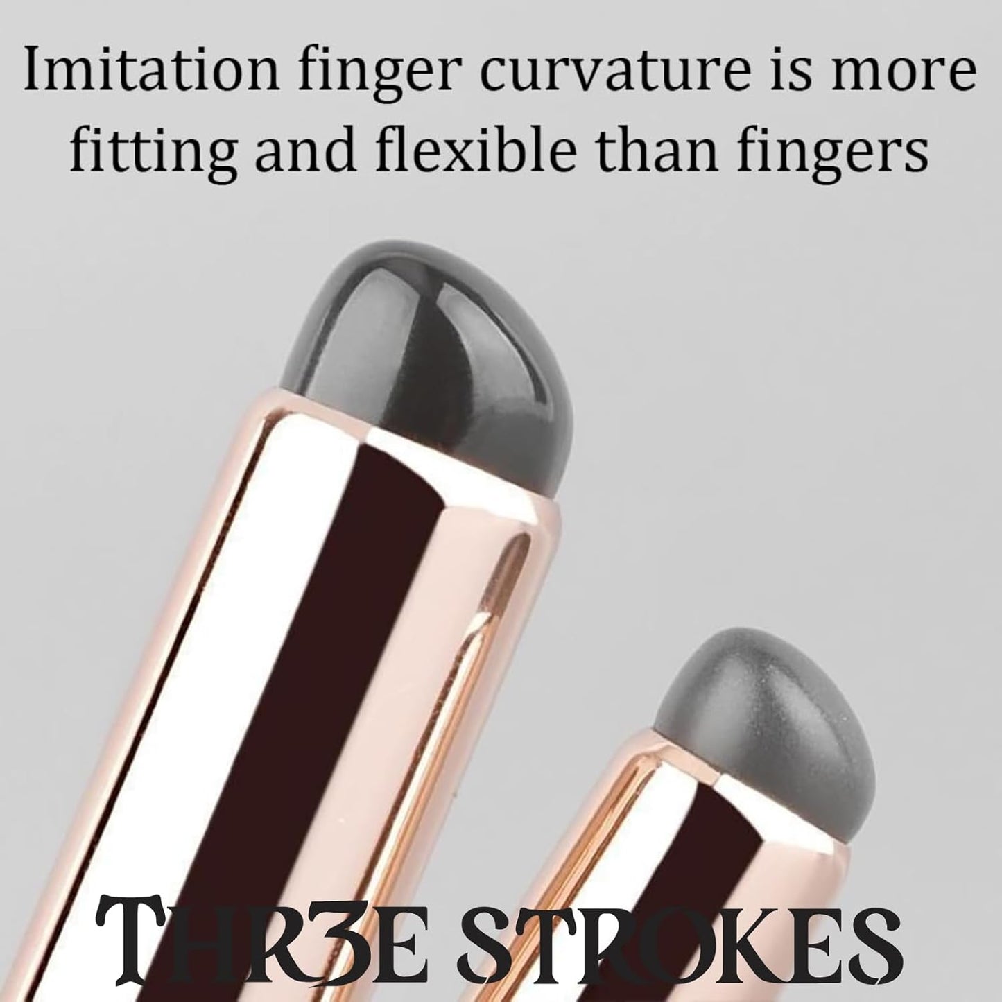 GV60 THR3E STROKES 2 Pcs Silicone Nail Art Brushes, Reusable Nail Brushes For Nail Art Silicone Jelly Head Nail Brushes For Lip Lipstick Concealer Makeup Brush Nail Glitter Gradient Shading Manicure Tools