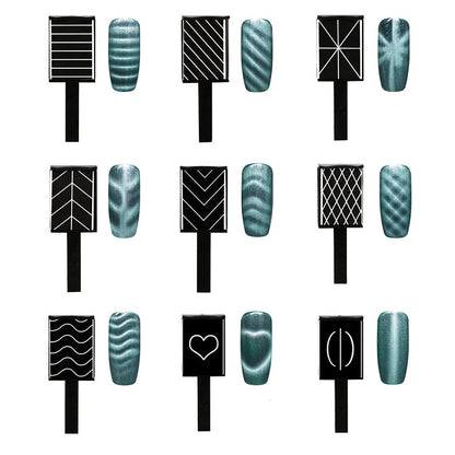 GV61 THR3E STROKES 15Pcs Nail Magnet Set Cat Eye Gel Nail Polish Magnet Wand Magnetic Nail Polish Cat Eye Magnet for Nails Cat Eye Magnets Sticks Nail Design Tools Nail Art Accessories