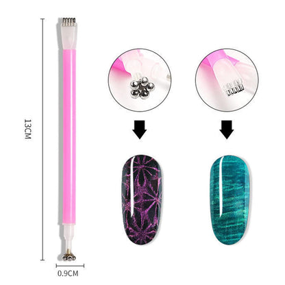 GV61 THR3E STROKES 15Pcs Nail Magnet Set Cat Eye Gel Nail Polish Magnet Wand Magnetic Nail Polish Cat Eye Magnet for Nails Cat Eye Magnets Sticks Nail Design Tools Nail Art Accessories