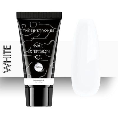 GV128 THR3E STROKES PolyGel Quick Upgrade Poly Gel Kits,30ML Polygel Nail Kit Builder Gel,Nail Extension Gel Trendy Nail Art Design Salon Nail Easy DIY at Home (2 WHITE) (UV/LED LAMP REQUIRED)