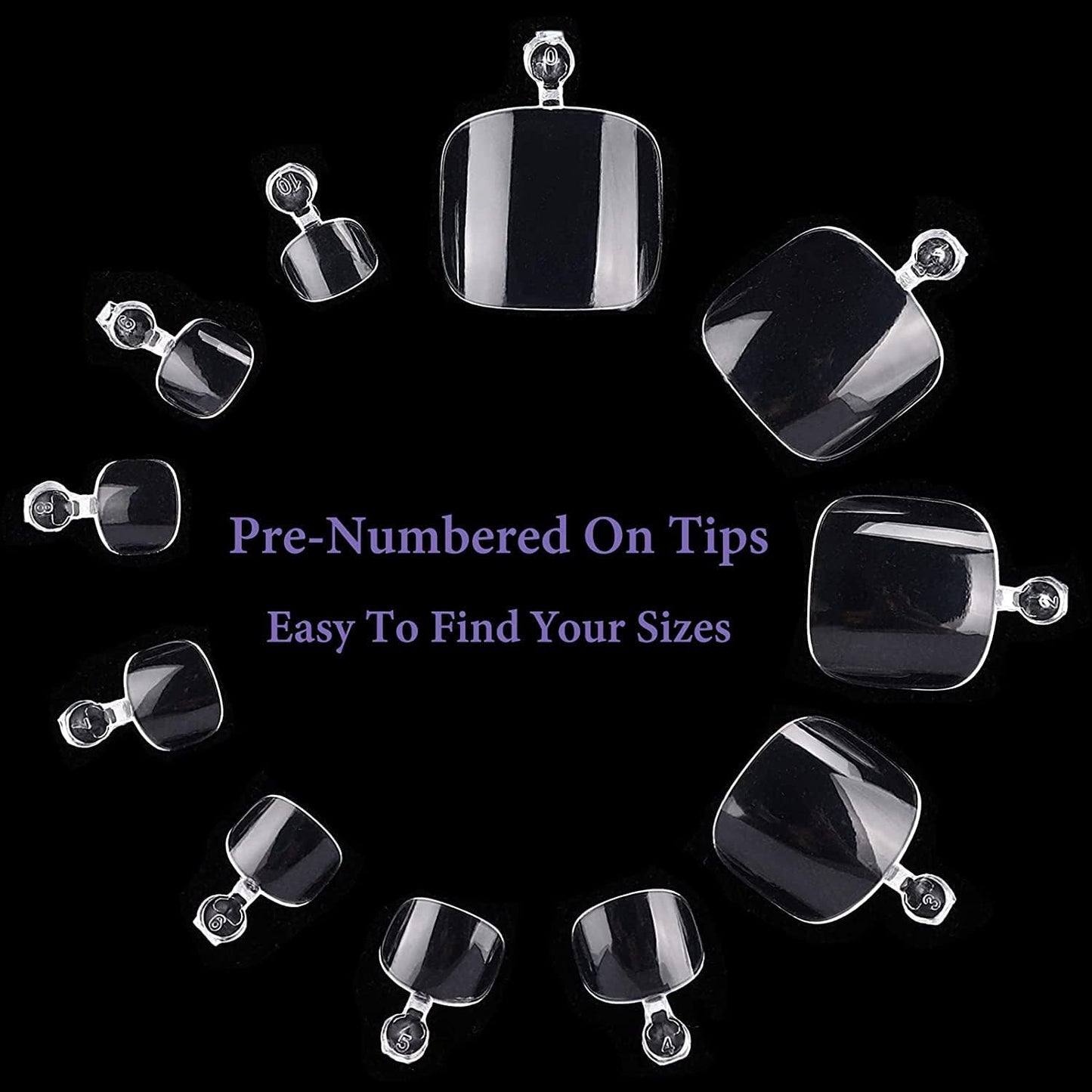 GV22 THR3E STROKES Soft Gel Nail Tips, Full Cover Clear Soft Nail Tips for Artificial False Nails Extension Nail Salons DIY Nail Art with Box, 550PCS (TOE NAILS)