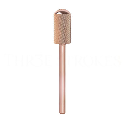 GV73 THR3E STROKES Nail Drill Bits, 3/32'' Smooth Round Top Large Barrel Carbide Bits, Suitable for Manicure Pedicure Cuticle Gel Polishing, Beginners Bits, Rose Gold, Series Bit (Double Fine-2XF, ROSE GOLD)