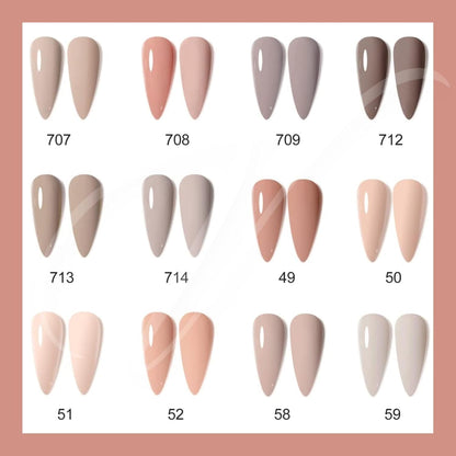 GV21 THR3E STROKES Gel Nail Polish Set - 12 Pcs 7.5ml Nude Light Pink All Seasons Skin Tones Neutral Pink Brown Gel Polish Kit, Soak Off UV LED Gel Polish Set Nail Art Salon Manicure DIY Gifts (V SERIES)