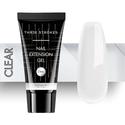 GV124 THR3E STROKES PolyGel Quick Upgrade Poly Gel Kits,30ML Polygel Nail Kit Builder Gel,Nail Extension Gel Trendy Nail Art Design Salon Nail Easy DIY at Home (1 CLEAR) (UV/LED LAMP REQUIRED)