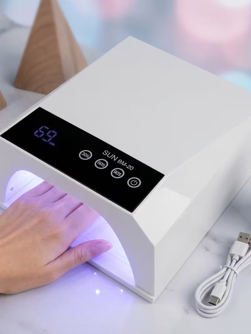 GV1138 SUN BM-20 42 LED UV Nail Lamp, Rechargeable Professional Nail Dryer with 30s/60s/90s Timer, Touch Control, Infrared Sensor & Removable Base for Gel Polish