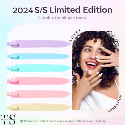 GV7 THR3E STROKES Gel Nail Polish Set- 6 Colors Pastel Gel Polish All Seasons Skin Tones Pink Neutral Brown Gel Polish Kit (Uv/Led Lamp Required) Shades Need At Least 3 Layers, Shine Finish, 7.5 Milliliters (VENICE PASTEL VP22, 15ml)