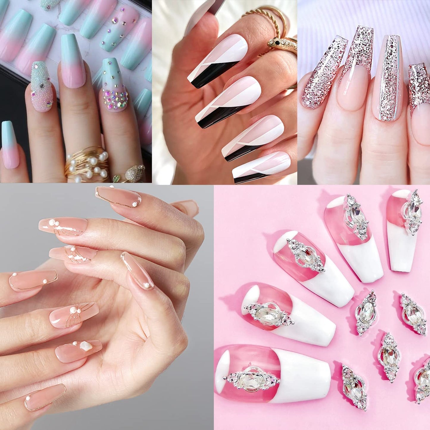 GV25 THR3E STROKES Soft Gel Nail Tips, Full Cover Clear Soft Nail Tips for Artificial False Nails Extension Nail Salons DIY Nail Art with Box, 550PCS (LONG COFFIN N19)