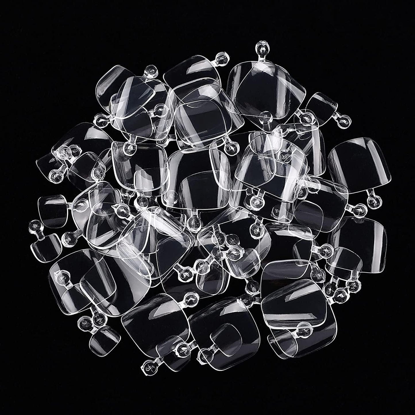 GV22 THR3E STROKES Soft Gel Nail Tips, Full Cover Clear Soft Nail Tips for Artificial False Nails Extension Nail Salons DIY Nail Art with Box, 550PCS (TOE NAILS)