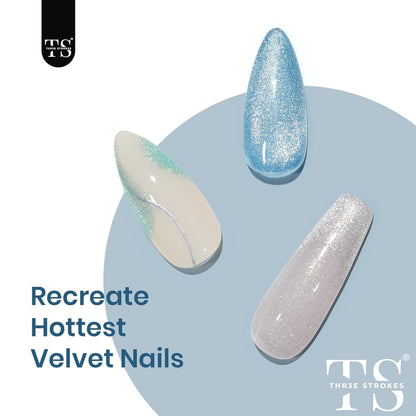 GV40 THR3E STROKES  Cat Eye Gel Nail Polish Moonlight 6 Colors Ceramic Magnetic Gel Polish Set with Magnet Stick Crystal Silver Champagne Pink Green Blue Purple Magnetic French Gel Nail Polish Kit Gift Set (ASTROID N54)
