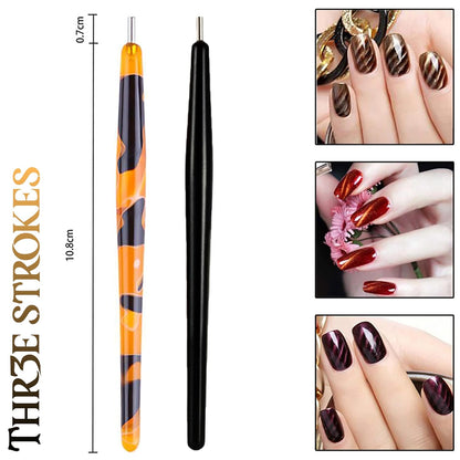 GV95 THR3E STROKES 10pcs Nail Magnet Set Cat Eye Magnet for Nails Magnetic Gel Polish Nail Polish Pens Nail Design Tools Nail Magnetic Stand Nail Art Tools