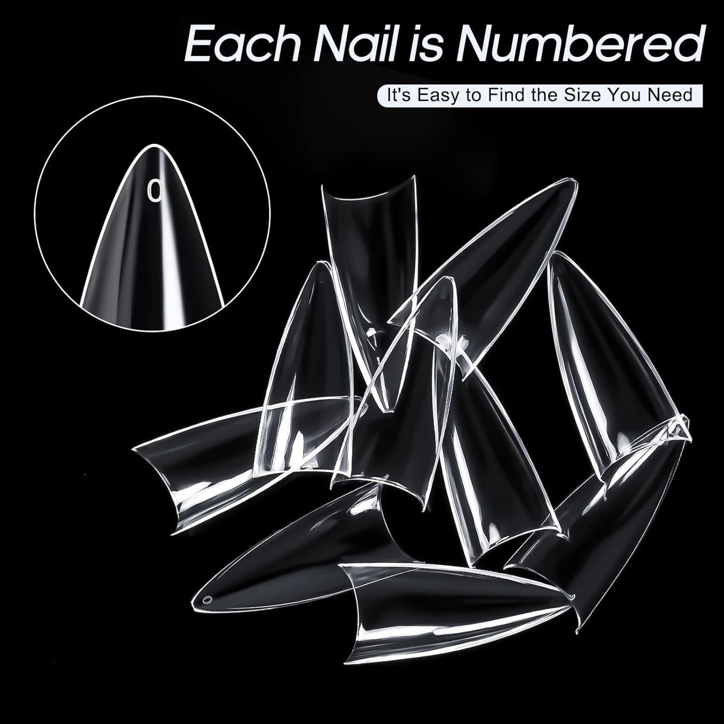 GV33 THR3E STROKES Soft Gel Nail Tips, Full Cover Clear Soft Nail Tips for Artificial False Nails Extension Nail Salons DIY Nail Art with Box, 550PCS (MEDIUM STILETTO N17)