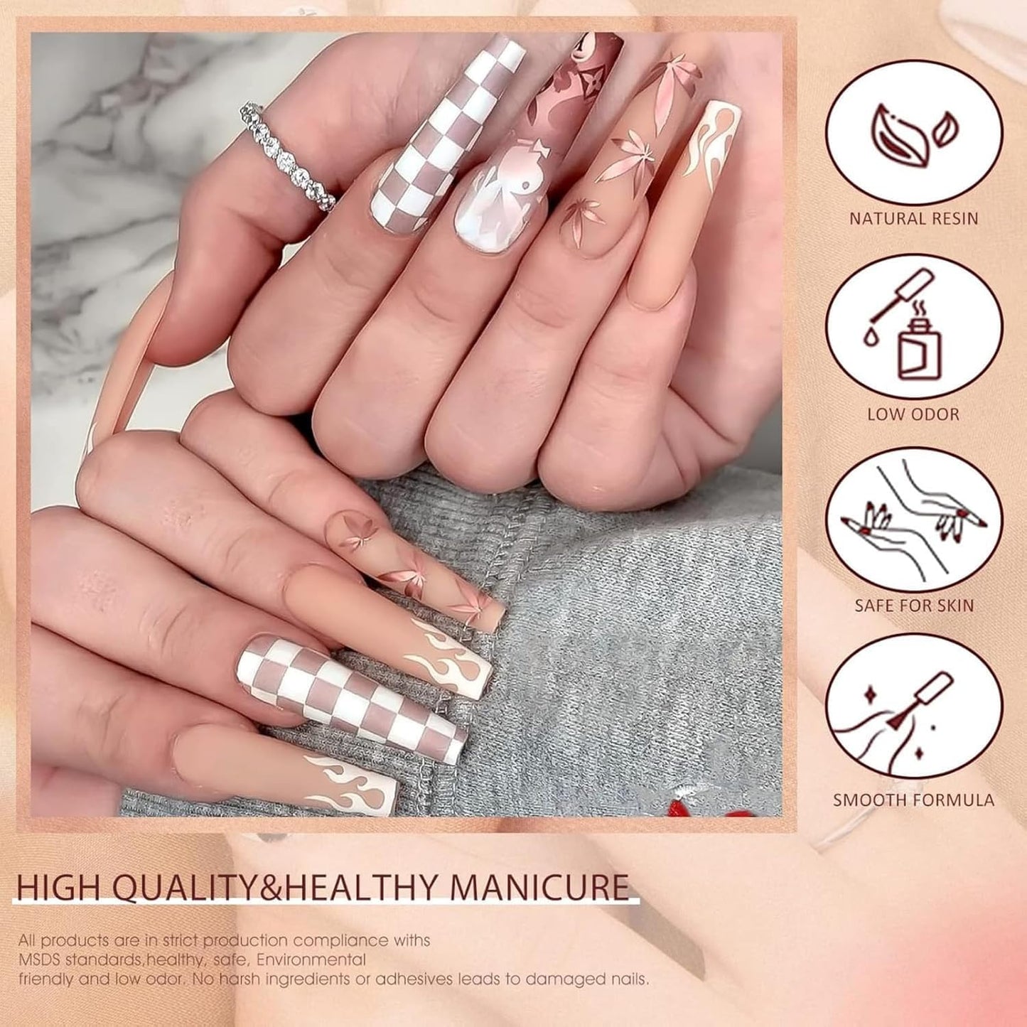 GV21 THR3E STROKES Gel Nail Polish Set - 12 Pcs 7.5ml Nude Light Pink All Seasons Skin Tones Neutral Pink Brown Gel Polish Kit, Soak Off UV LED Gel Polish Set Nail Art Salon Manicure DIY Gifts (V SERIES)